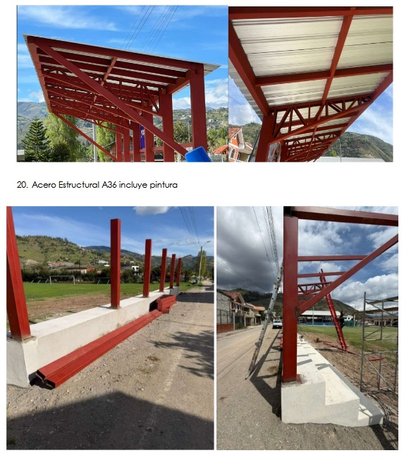 Estructura metálica de los graderíos