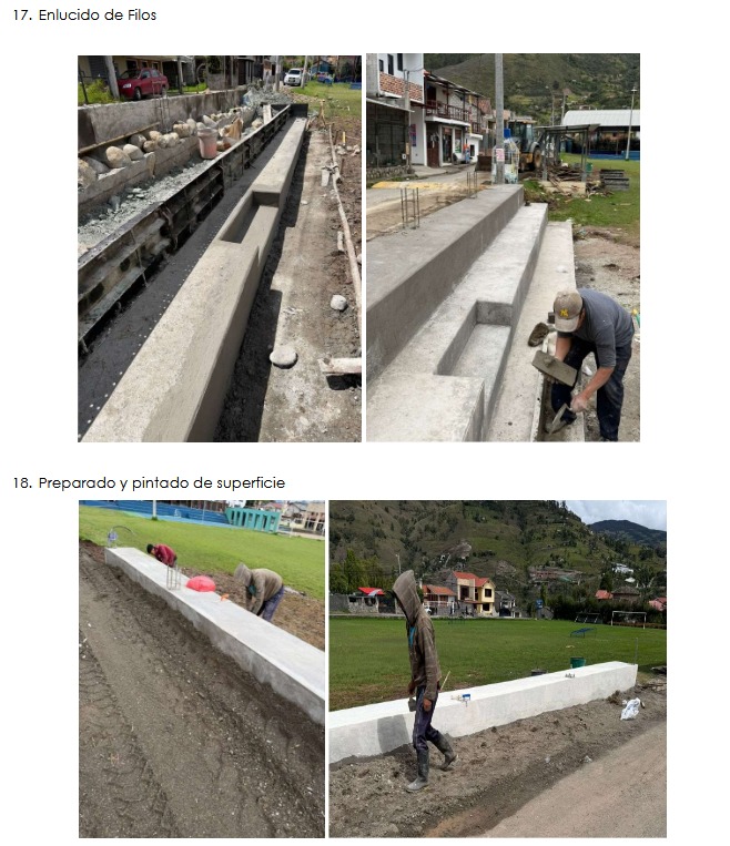 Construcción de hormigón en graderíos